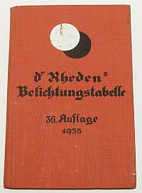 Dr. Rheden Belichtungstabelle